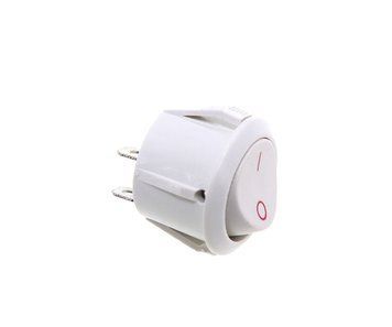 Кнопка круглая (250V 3A) белая, 2 контакта 1670 фото
