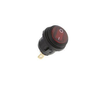 Кнопка KCD1-2 (250V, 6A) 3 контакти, із захистом, червона 8377 фото