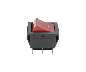 Кнопка KCD2 (250V, 15A, 6 контактів) чорно-червона 1627 фото
