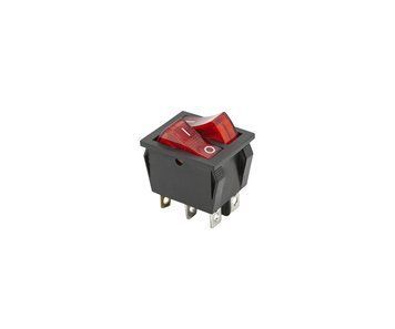 Кнопка KCD6 (250V, 16A) подвійна, червона, 6 контактів 1653 фото