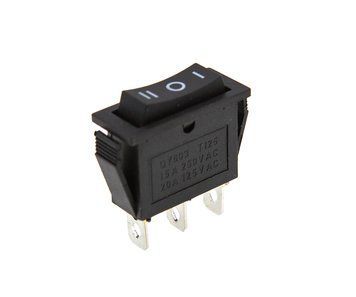 Кнопка QY603 (250V, 15A) вузька чорна, 3 позиції, 3 контакти 9335 фото
